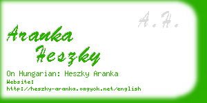 aranka heszky business card